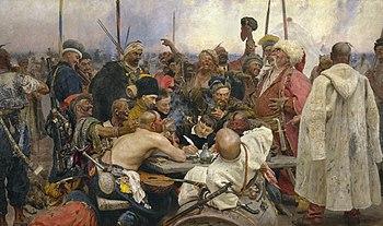 Les cosaques zaporogues e crivant une lettre au sultan de turquie ilia re pine