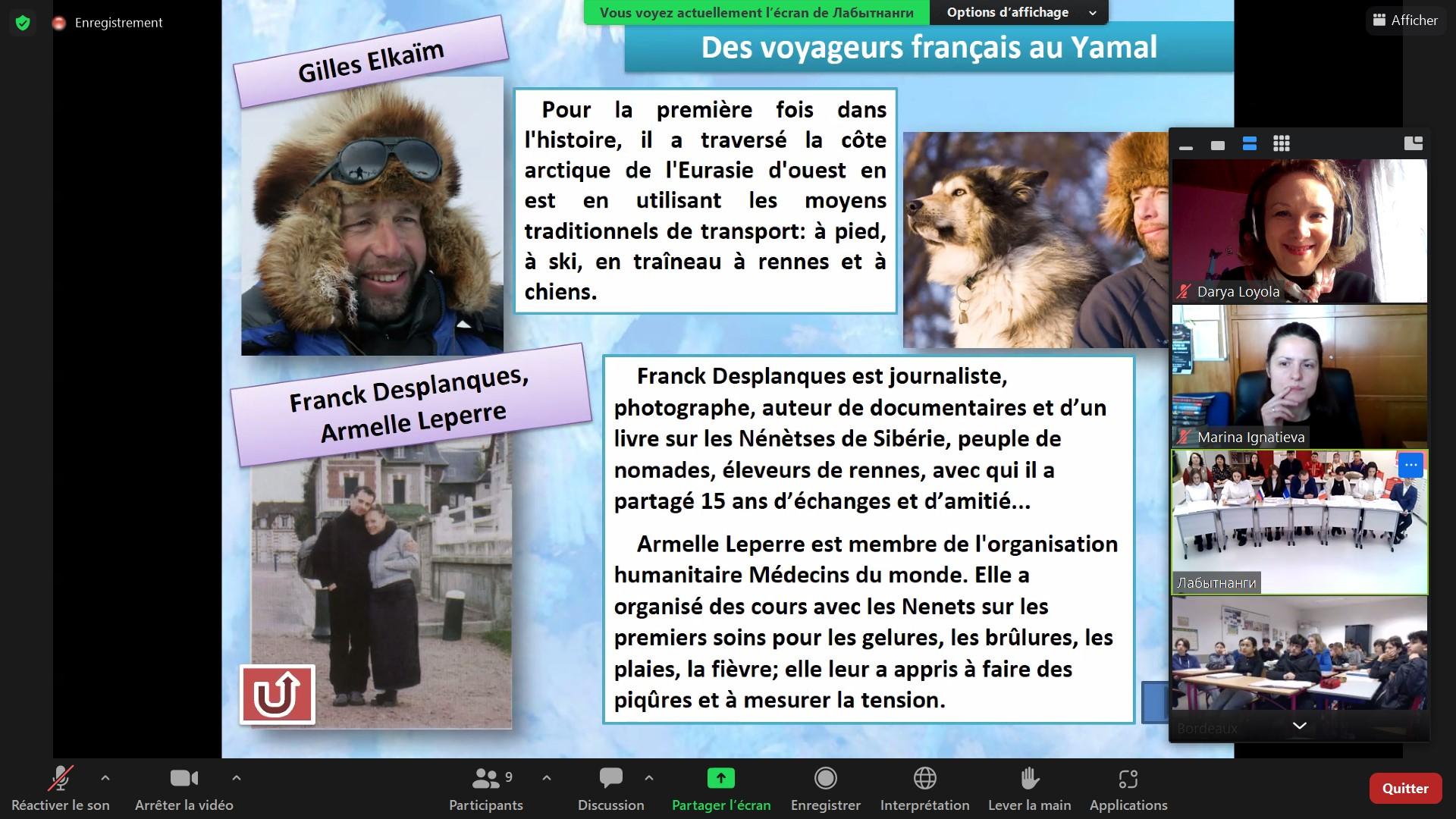 Voyageurs franc ais a yamal